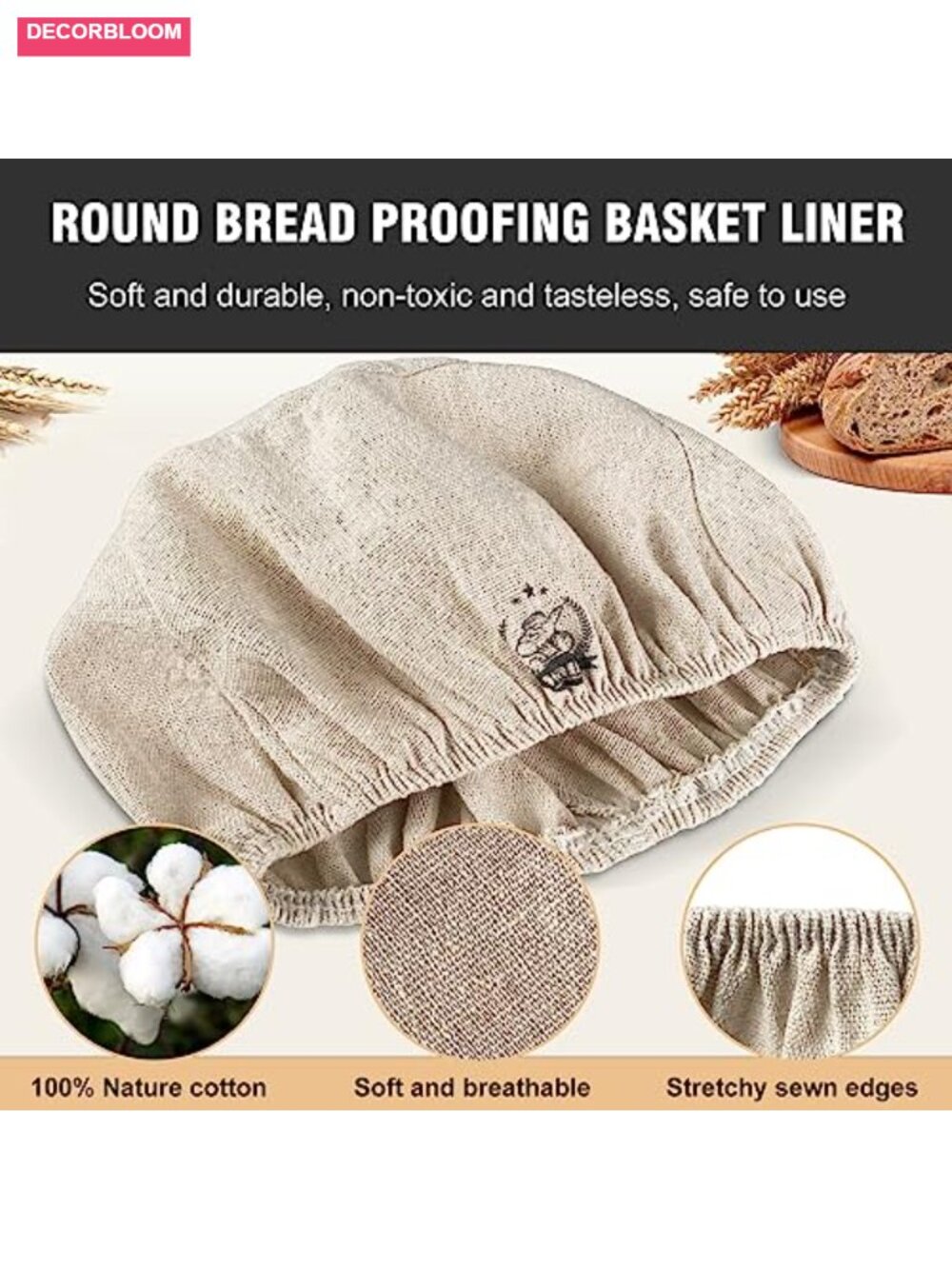 6 Pcs 9 Inch Bread Proofing Liner Cloth Natural Rattan Banneton Baking Dough - Picture 5 of 6